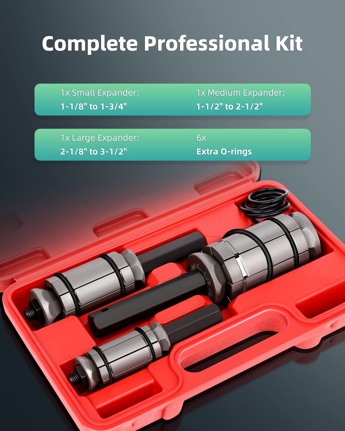 SCITOO 3-Pieces Pipe Expander Tool Set 1/18» 11.02 x 6.69 x 2.76 inches, Red
