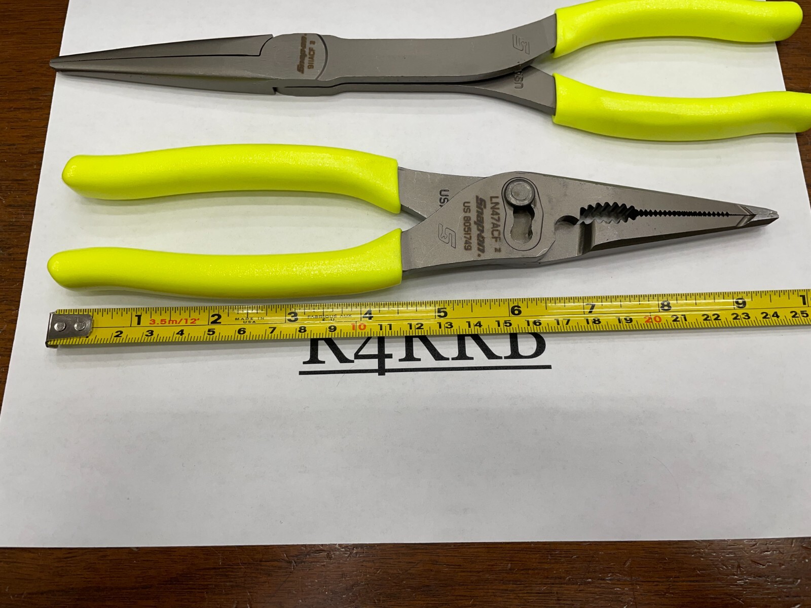 Snap-on Tools NEW 2pc HIVIZ Soft Grip LONG Needle Nose Pliers Lot 911ACF LN47ACF
