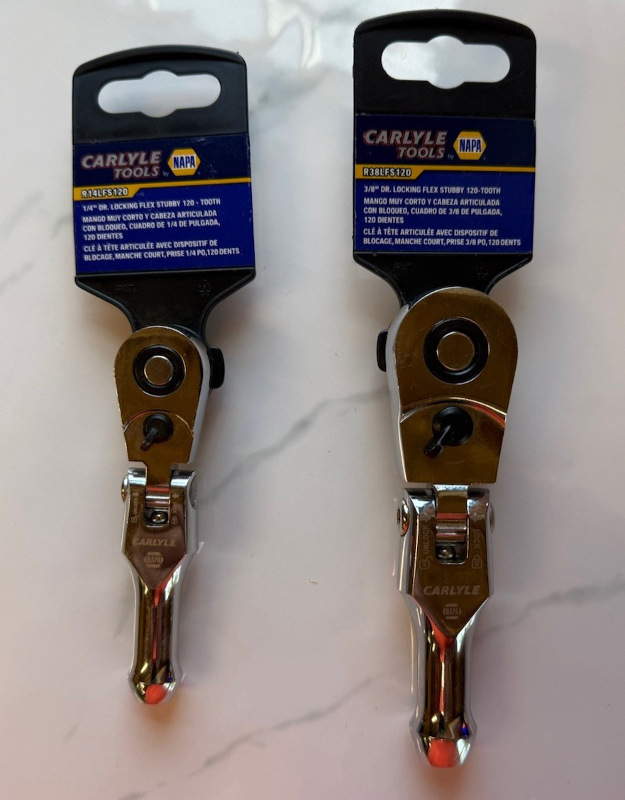 Napa Carlyle 3/8″ & 1/4″ Flex Head Locking Stubby Ratchet Set Professional Grade