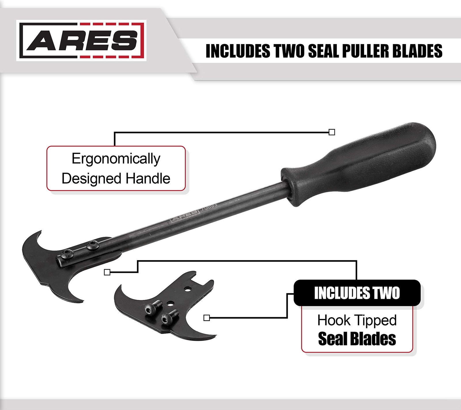 ARES 70693 – Seal Puller with Dual Hook Tip Design – Remove Oil and Grease Se…