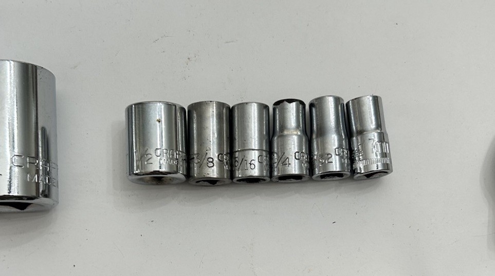 Craftsman Tools 50pc Mixed Socket Lot SAE Metric 1/4 3/8 1/2 Drives USA MADE