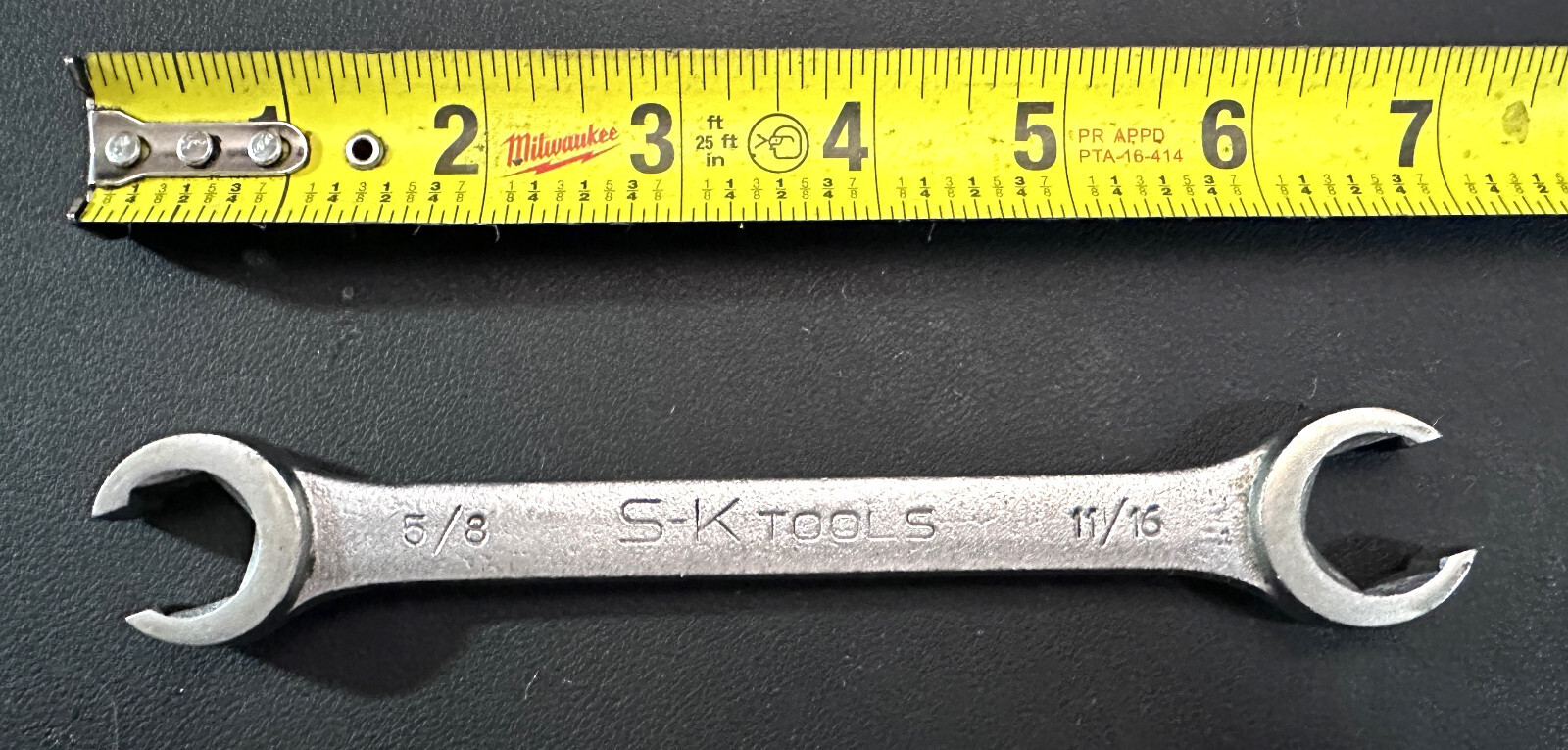 SK Tools F2022 SAE Flare Nut Wrench 5/8 x 11/16-Inch Textured Chrome USA