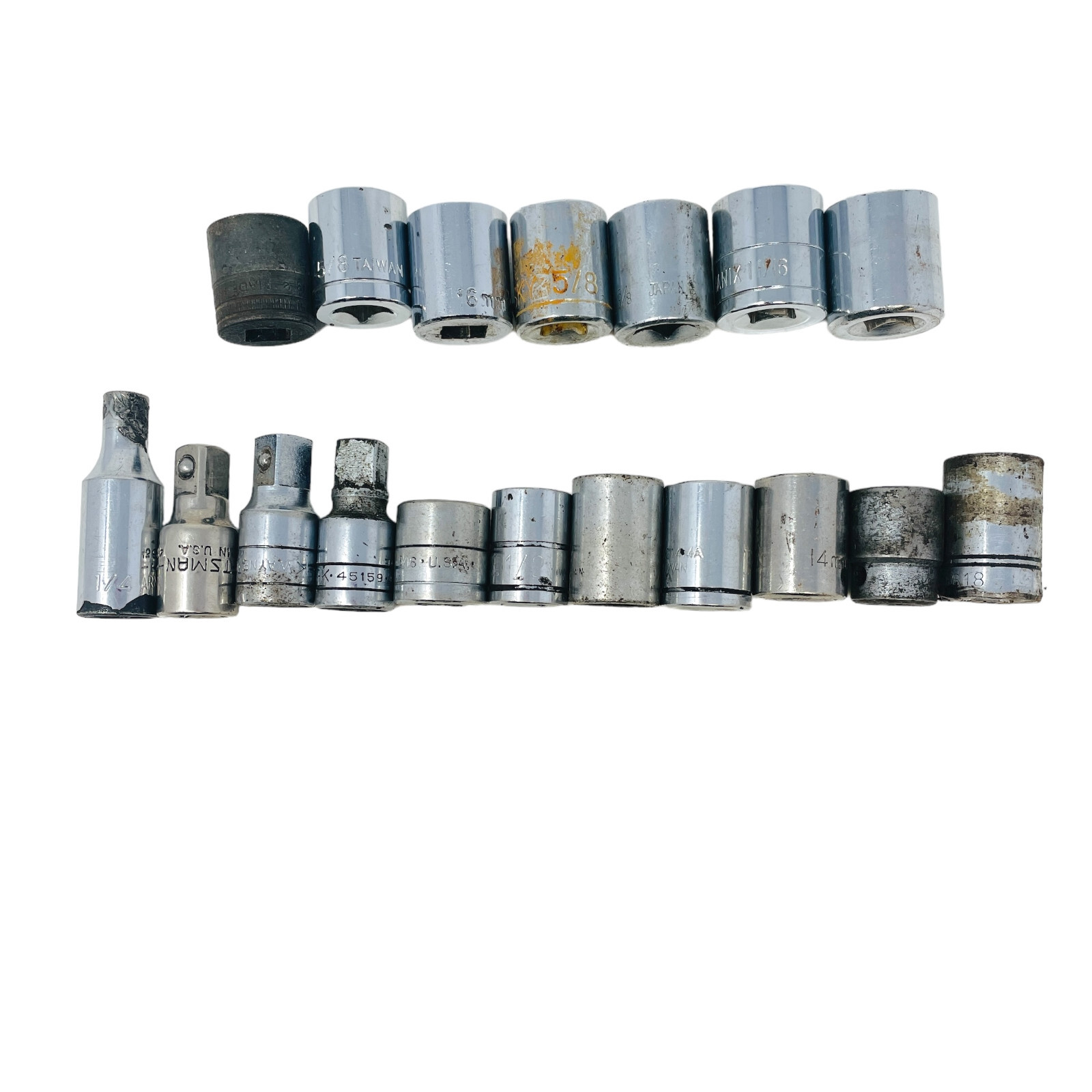 18 Pcs SK, Craftsman and Assorted 45159, 14mm 3/8 in Drive Extension, Socket Set