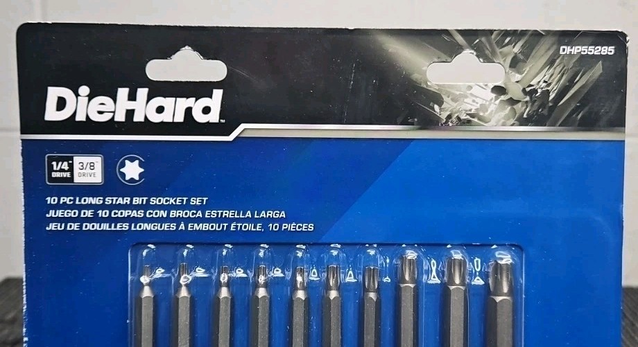 DieHard DHP55285 (1/4″ 3/8″ Drive) 10pc Long Star Bit Socket Set
