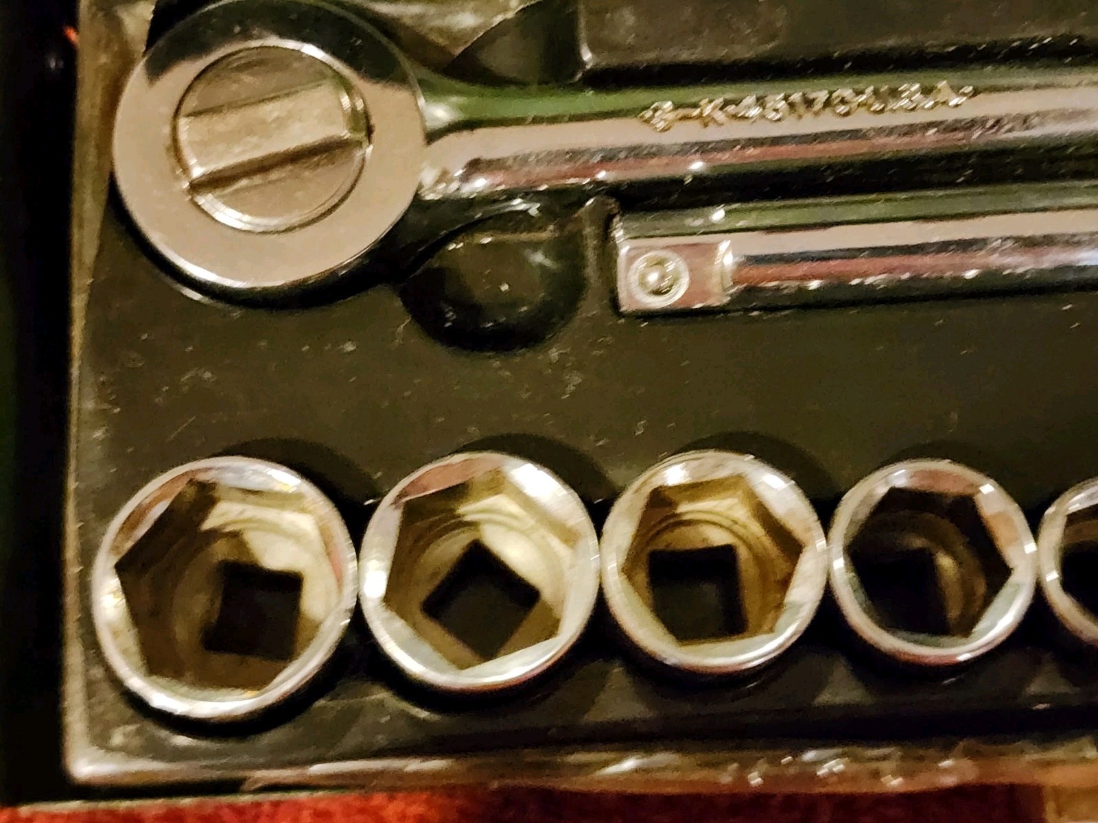 Vintage S-K 3/8″ Drive SAE Socket Set 6 Point, Made in USA, 11 Pieces + Box
