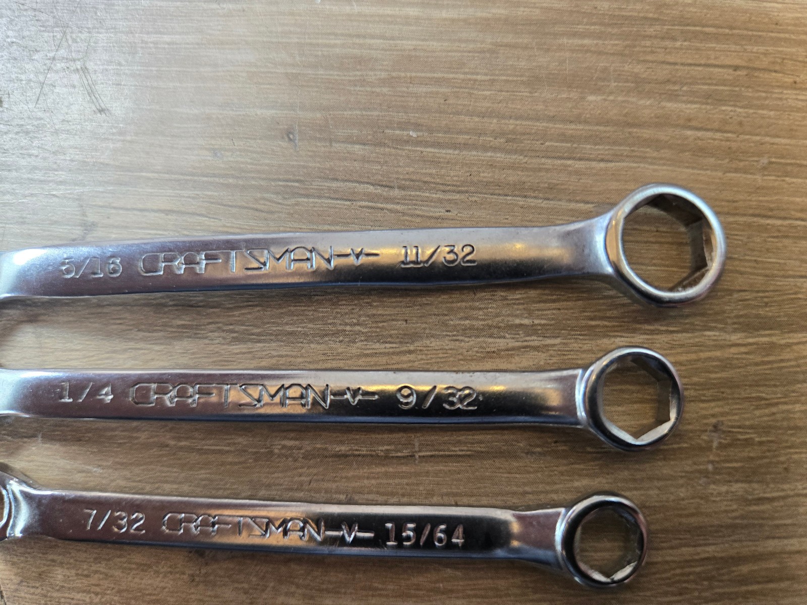 Vintage Sears-Craftsman SAE 4-Piece 9-4379 Midget Double Box End Wrench Set USA