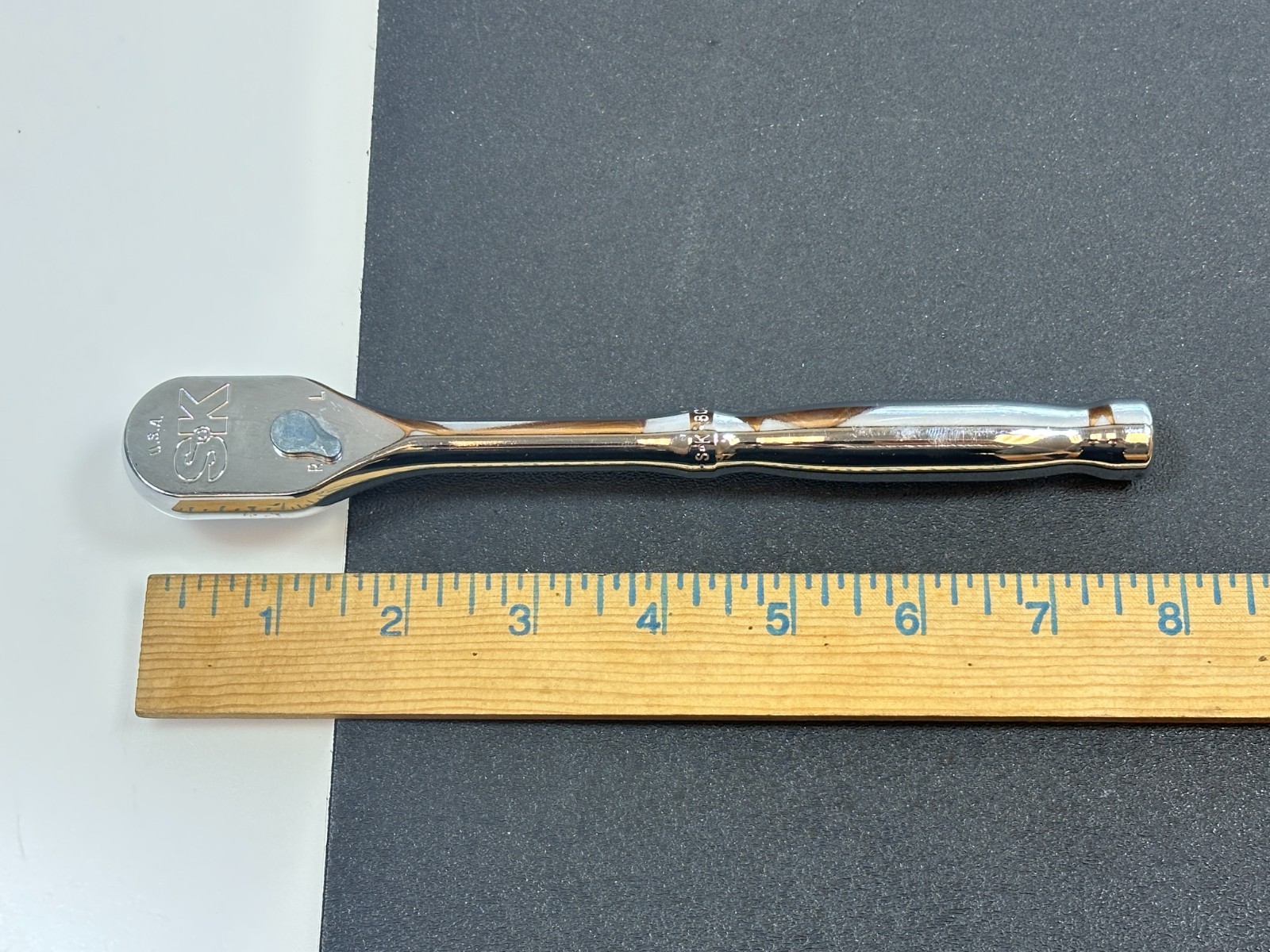 🇺🇸 NEW SK Tools USA 80200 3/8″ Drive LP90 Teardrop Ratchet Polished Chrome NOS