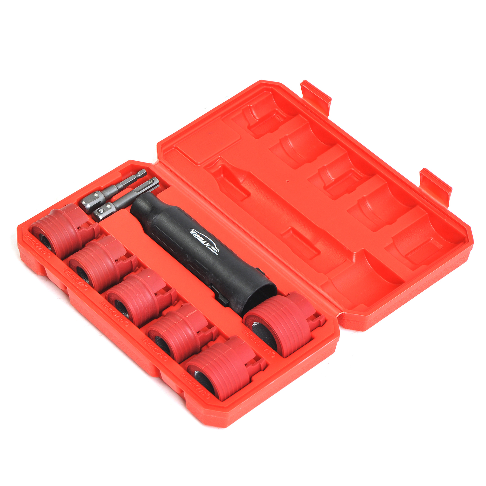 1/4″ Hex-1/2″ Square Dr Wheel Stud Cleaner Tool Set for Removing Rust and Debris