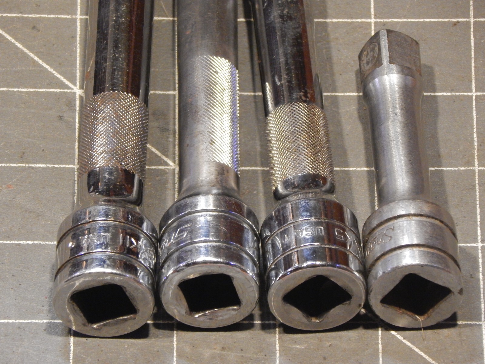 Snap On 4Pc 1/2 Drive Socket Extension Lot 3″ SX3 5″ SXK5 11″ SXK11 Dr Ground On