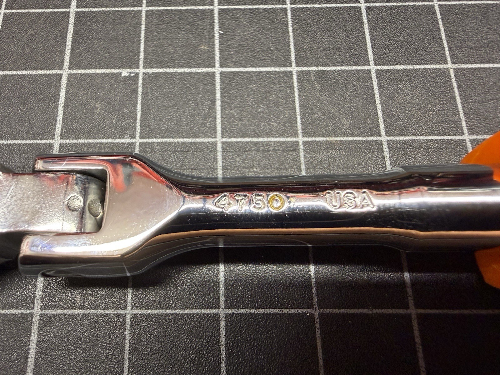 Proto USA Spinflex Flex Head 4750 1/4 Dr. Ratchet Hi-Viz Orange Hard Handle, NOS