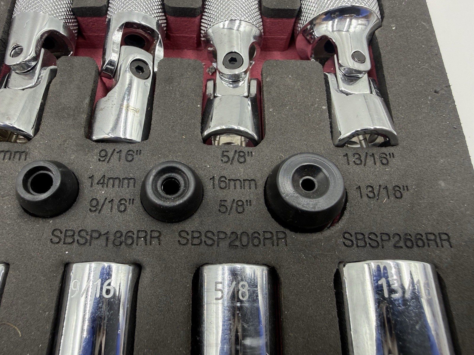 Matco SB13SP 13 Piece 3/8″ Drive 6 Point Spark Plug Socket Set W/ Foam Tray