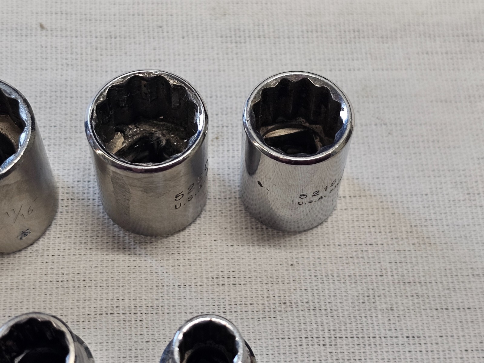 7 Proto Professional Sae Socket Set 3/8″ Drive 7/8 11/16 5/8 9/16 7/16 5/16″ USA