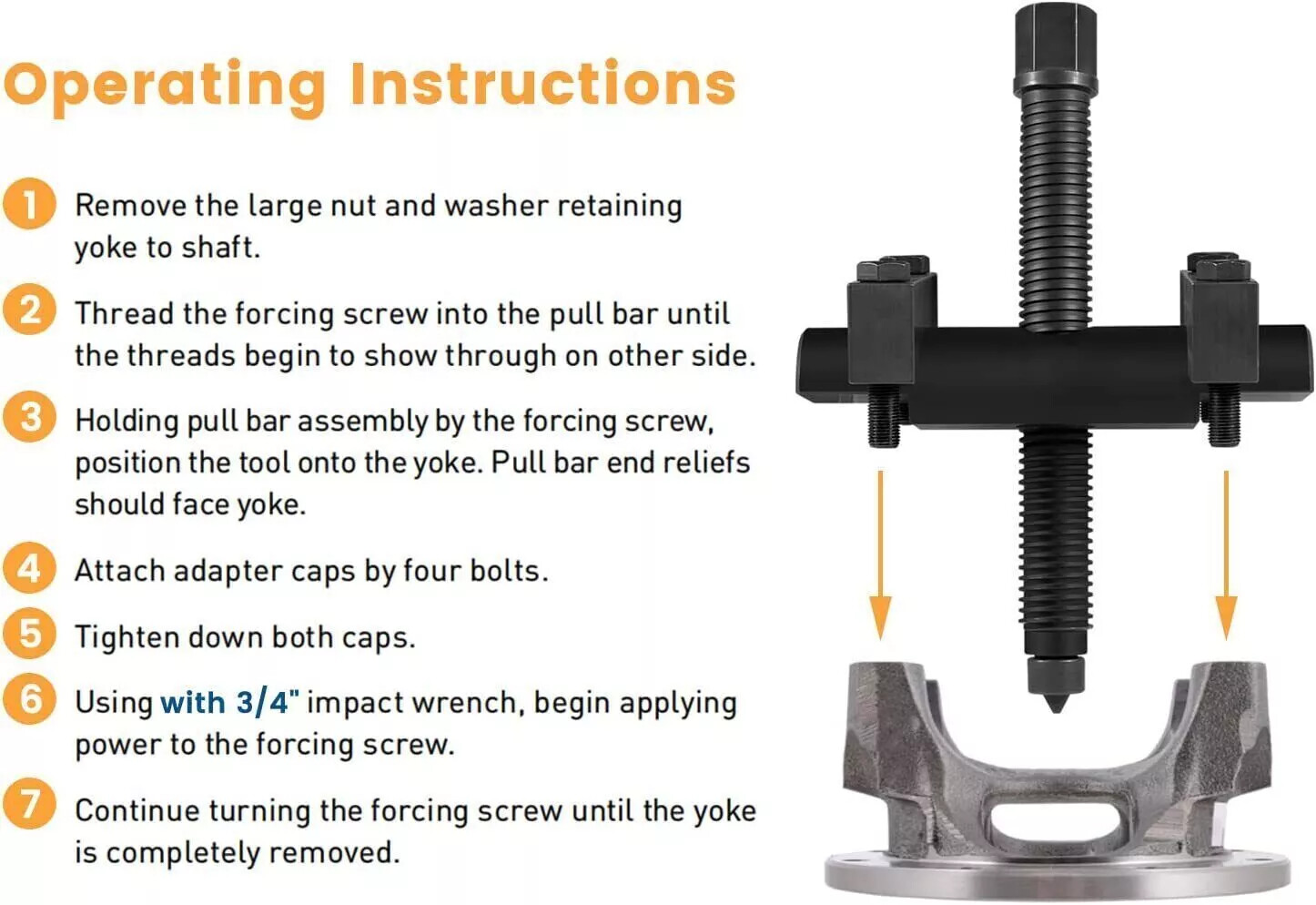 Heavy Duty Yoke Puller Tool For Semi Trucks, Class 6-8 Trucks & Equipment, 10803
