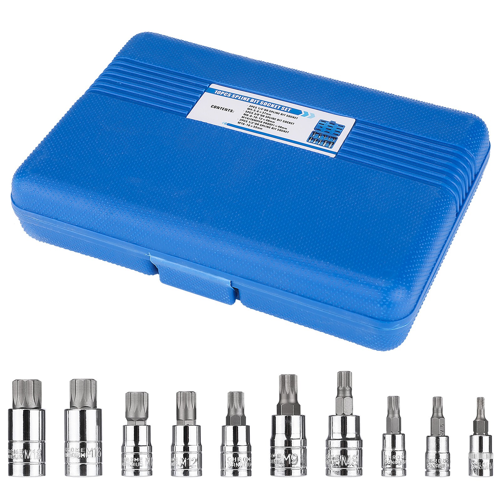 Triple Square 1/2″ 1/4″ 3/8″ Drive Triple Square Socket Spline Bit Set