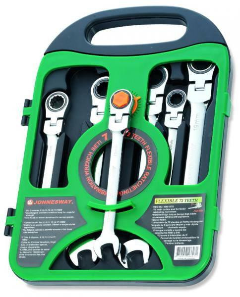 Jonnesway W67207S 7 Pcs Flexible Ratcheting Combination Wrench SAE 3/8″-3/4″
