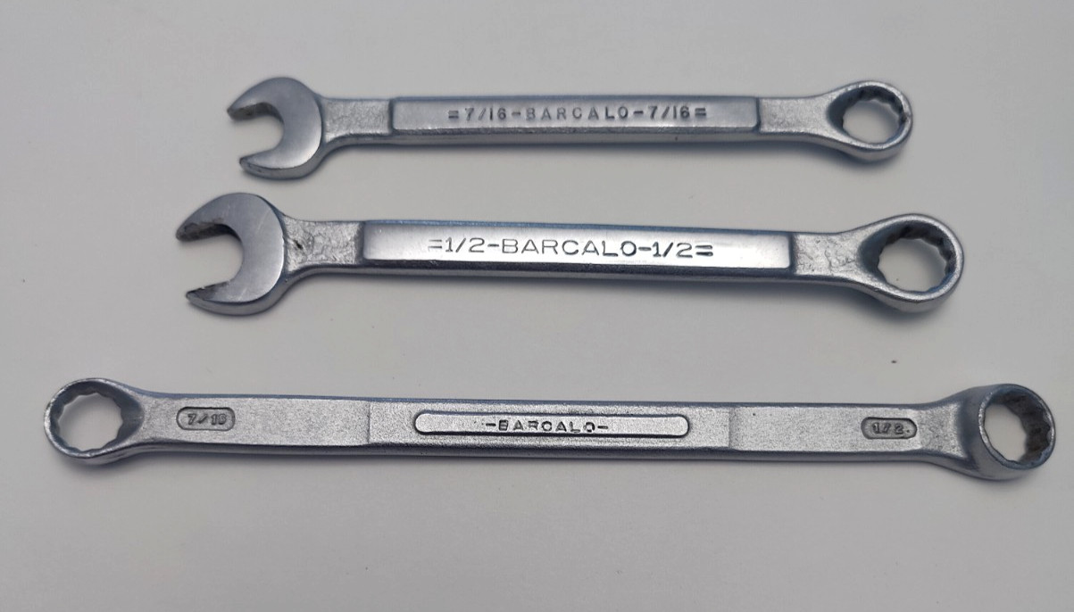 3 Barcola Wrenches 7/16 in ,1/2in & 1/6 -1/2 combo