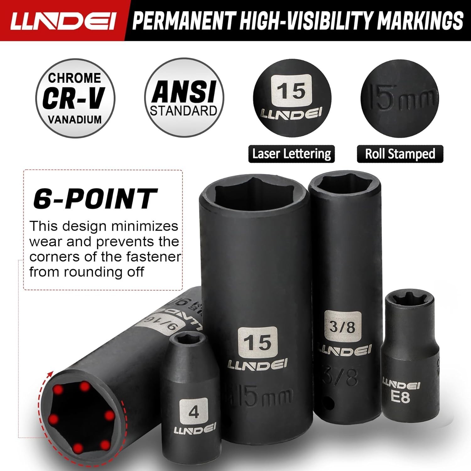Automotive Repair Tool Set, 1/4 Inch Drive Impact Socket Set
