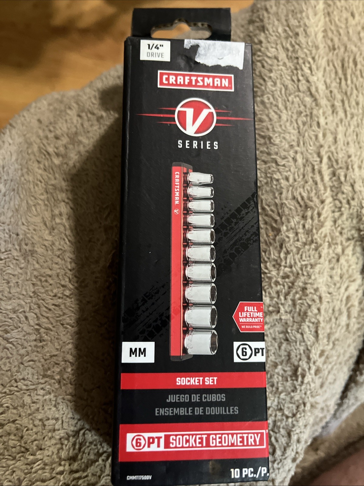 Craftsman V Series 1/4″ Dr. 6 Pt Metric Socket Set- Magnetic Rail CMMT17500V