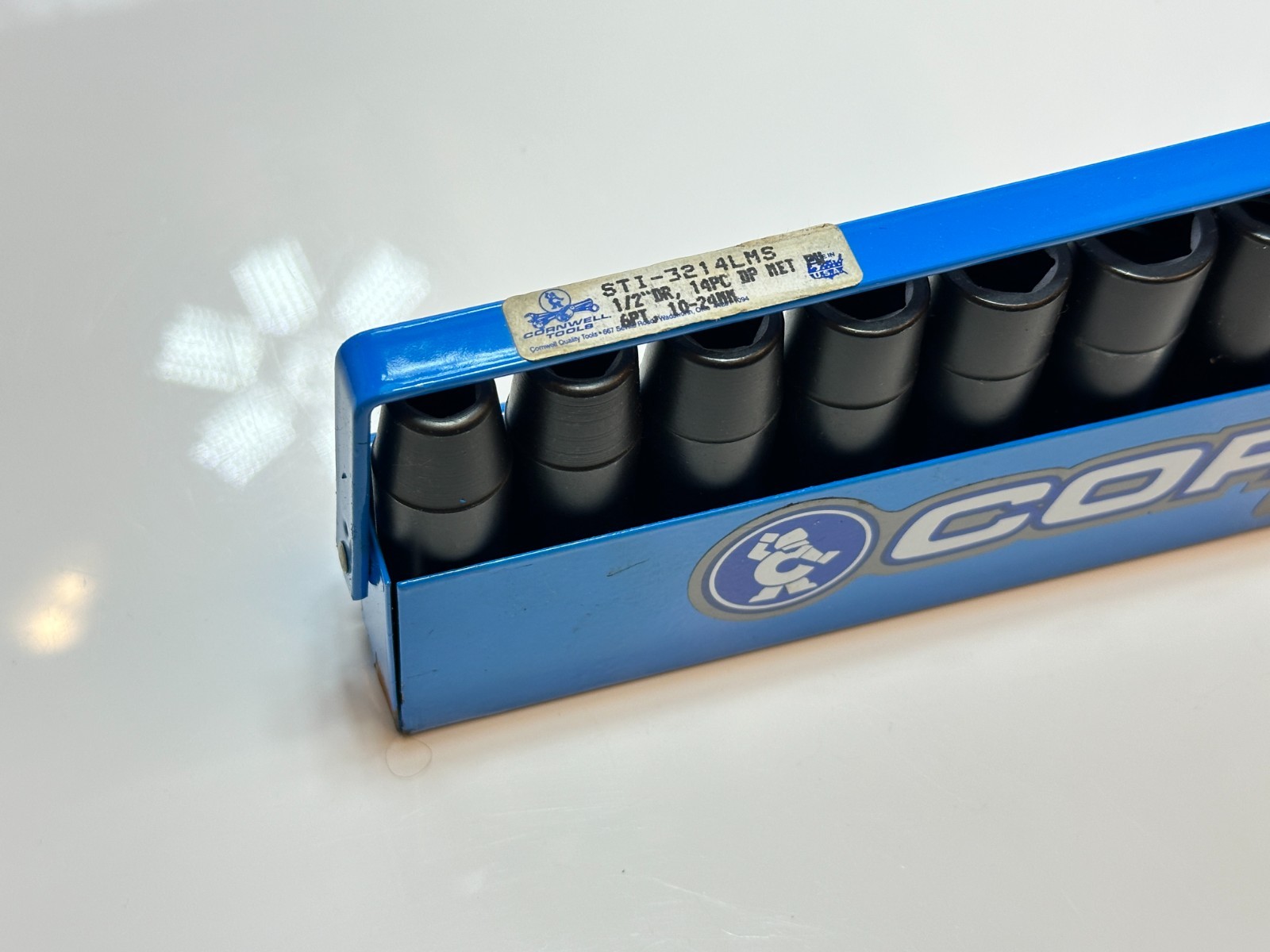 NOS Cornwell USA 14pc 1/2″ Drive Metric Deep Impact Socket Set, 10mm to 24mm NEW