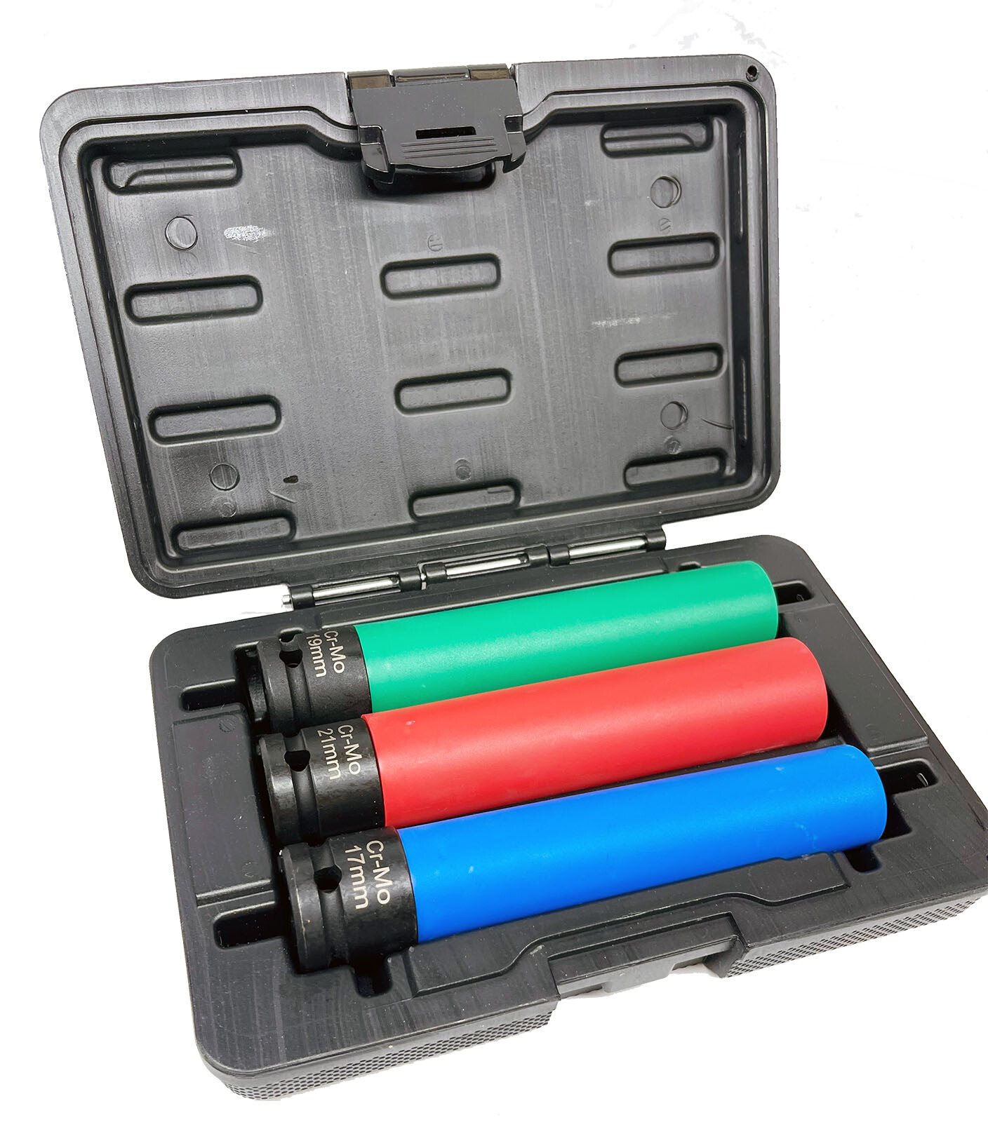 3PC 1/2″ Dr. 17mm 19mm 21mm Thin Wall Extra Deep Alloy Wheel Nut Bolt Socket Set