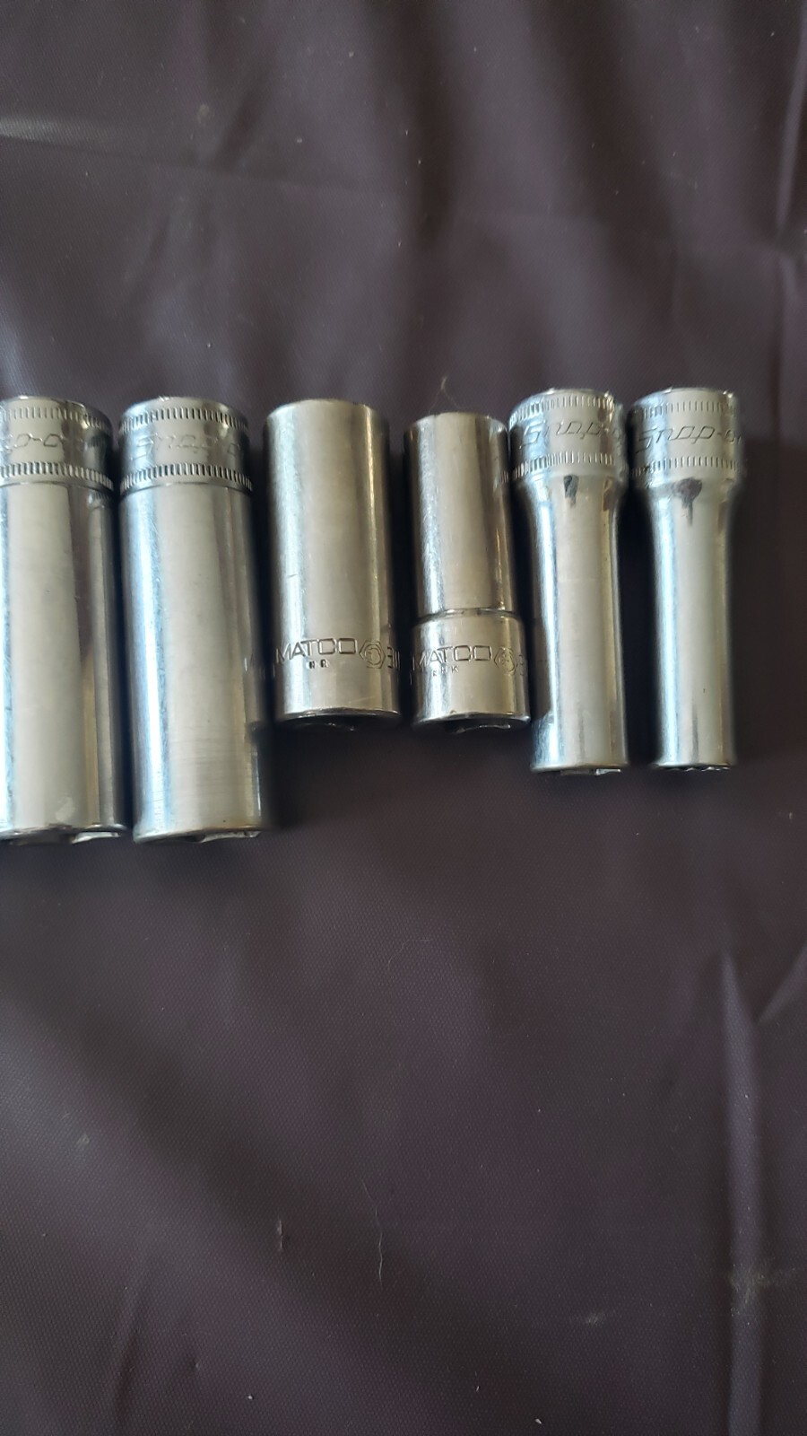 Snap on Set 10 SPSM 3/8 Dr Deep Socket Set 9mm – 19mm USA MADE 2 Are Matco Used