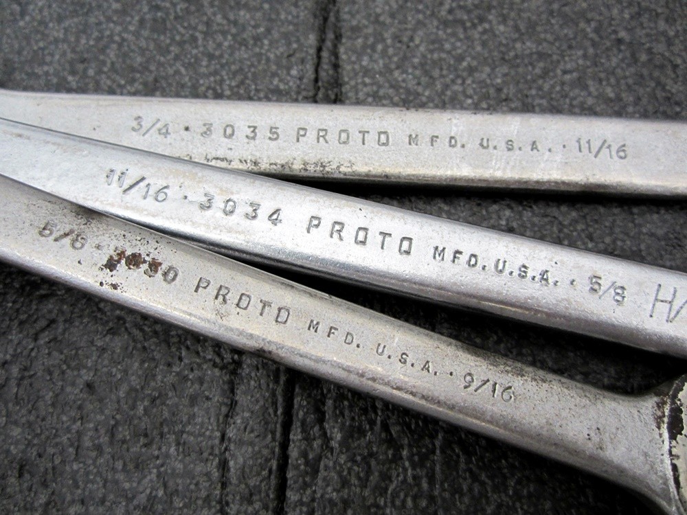 Vintage Proto 10pc SAE Open End Wrench Made in USA