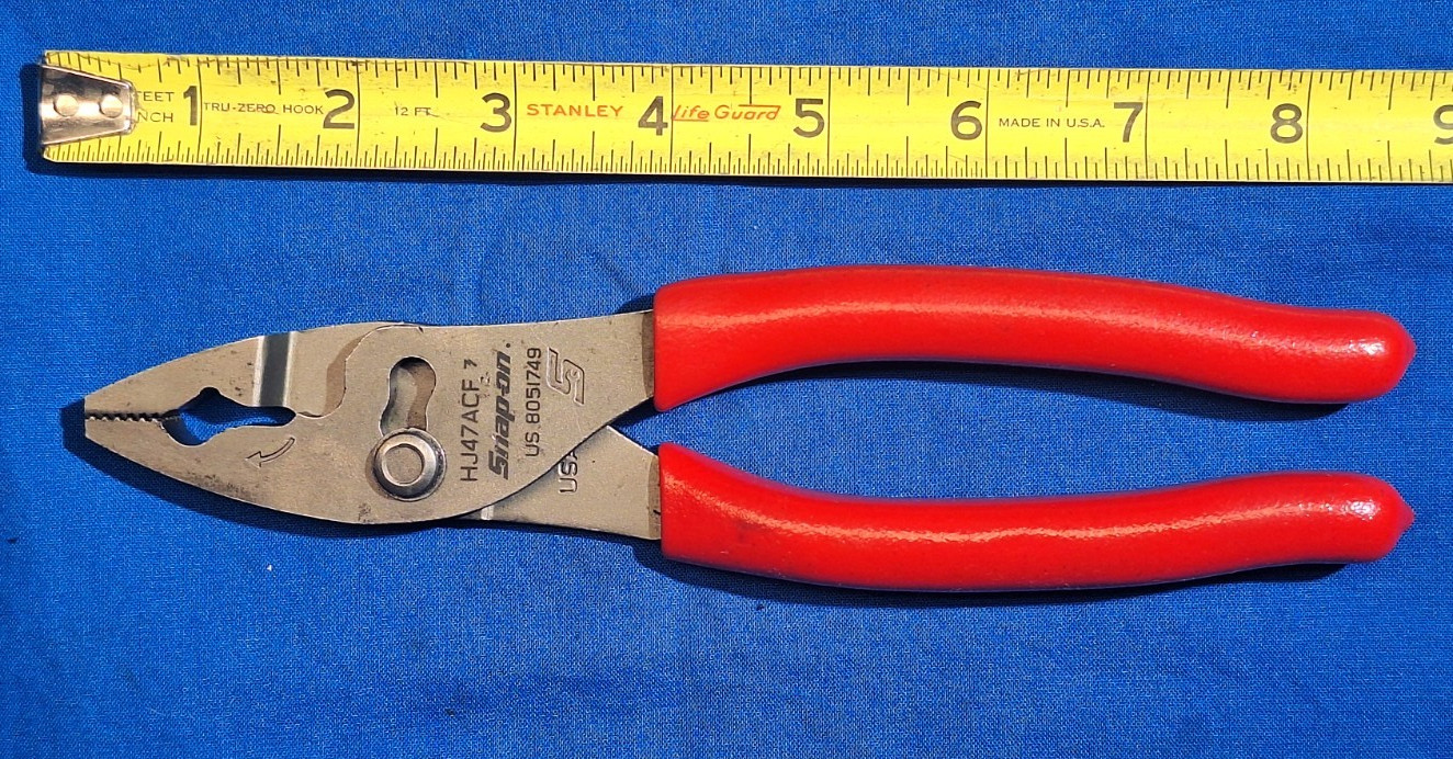 Snap-On HJ47ACF 8-1/2″ Talon Grip Flank Jaw Slip-Joint Pliers Red