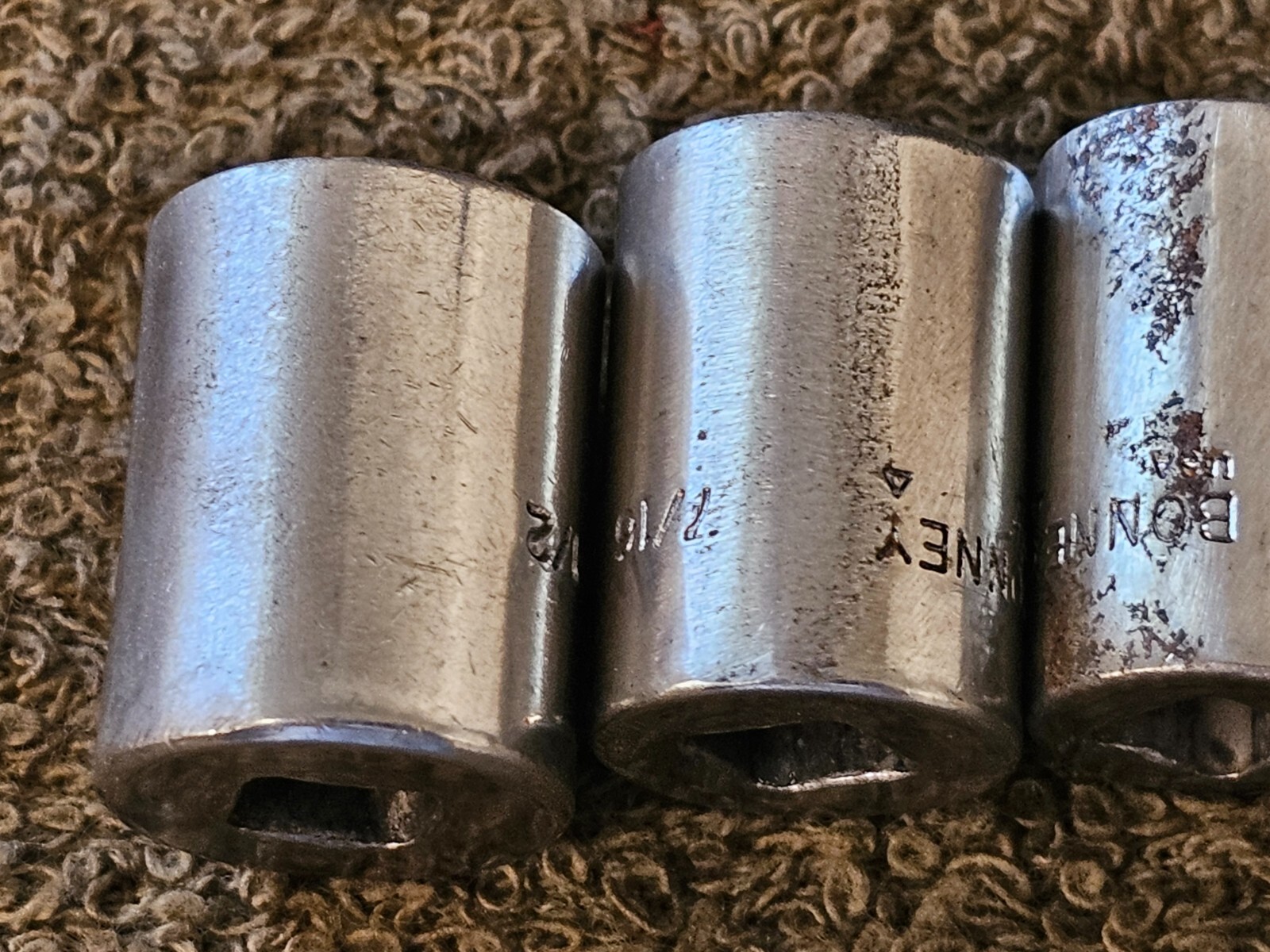 6 Bonney VL V Socket 1/4″ Drive 1/2 7/16 3/8 11/32 9/32 3/16″ Sae Set