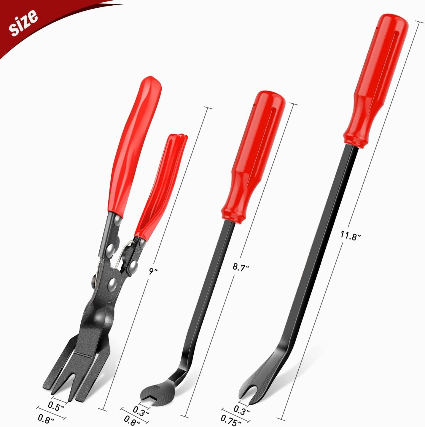 Nilight 3PCS Clip Pliers Set & Fastener Remover Auto Trim Removal Tool Kit