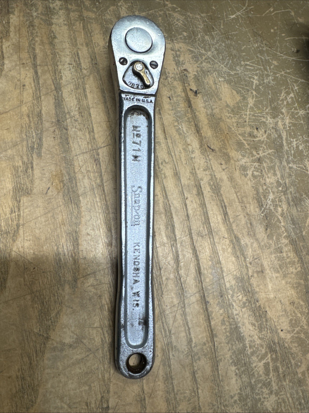 Snap-On Vintage 1/2″ Drive Ratchet Wrench No. 71-N Made in USA 22JS2635-G27