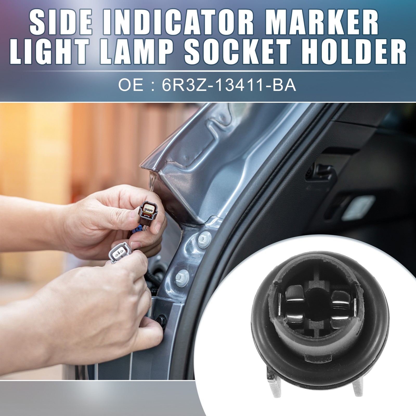 Side Indicator Light Socket Holder 6R3Z-13411-BA for Ford for Mustang 2005-2021