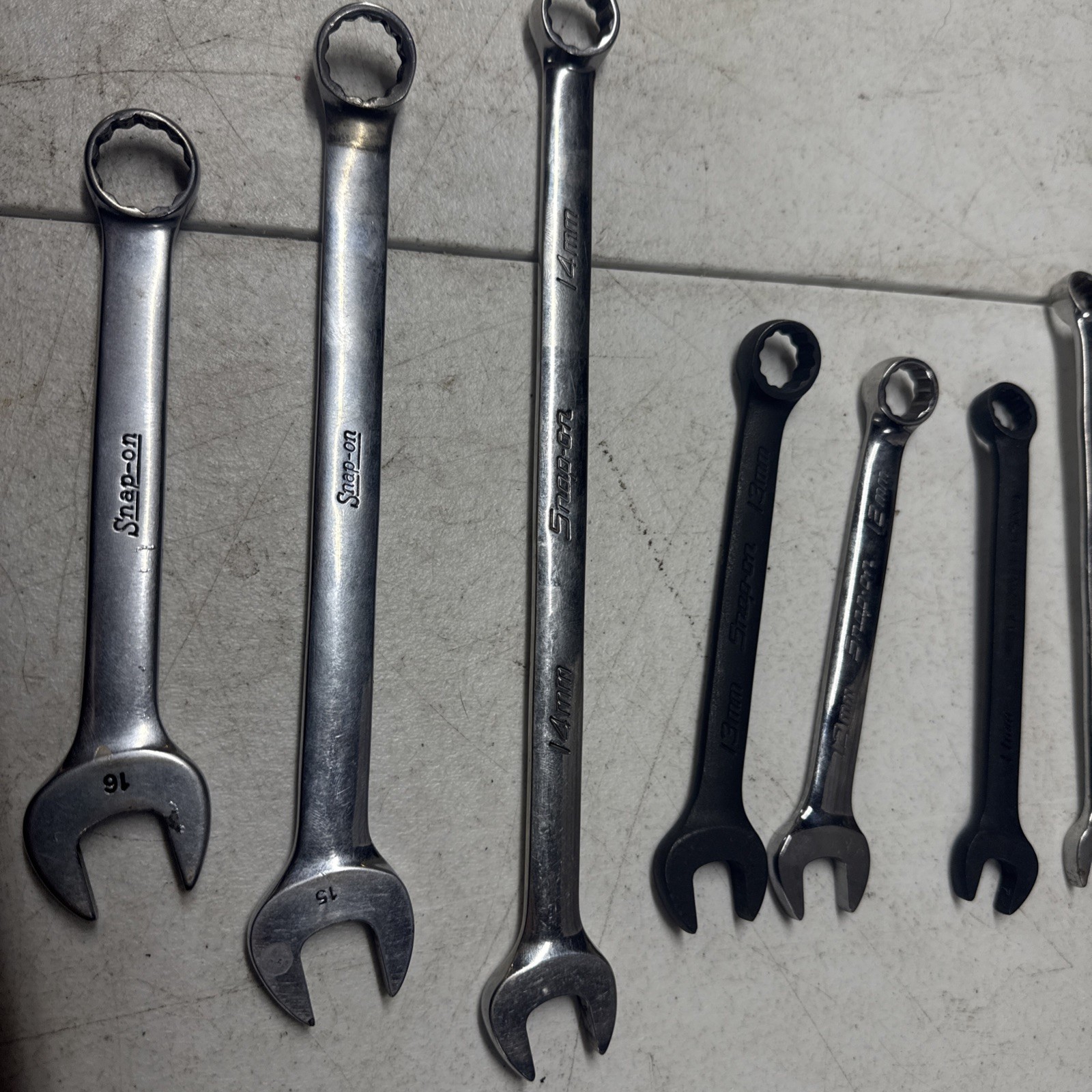 SNAP ON Tools 9mm -19mm Metric Wrench Set Combo 12PT MIXED Lot 11 Pieces