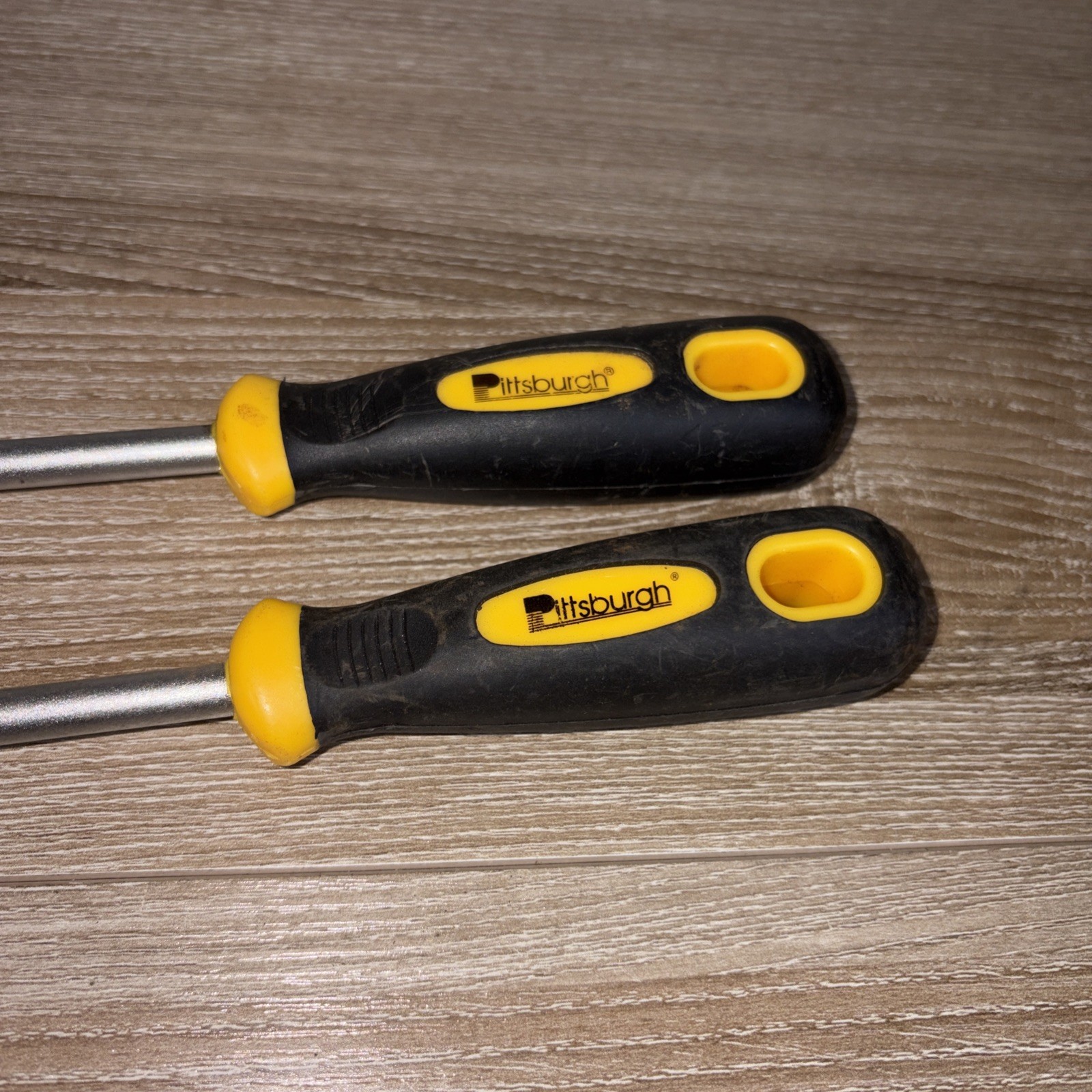 (2) Pittsburg Tools Yellow And Black Soft Grip LONG Car Trim Pad Removal Tools