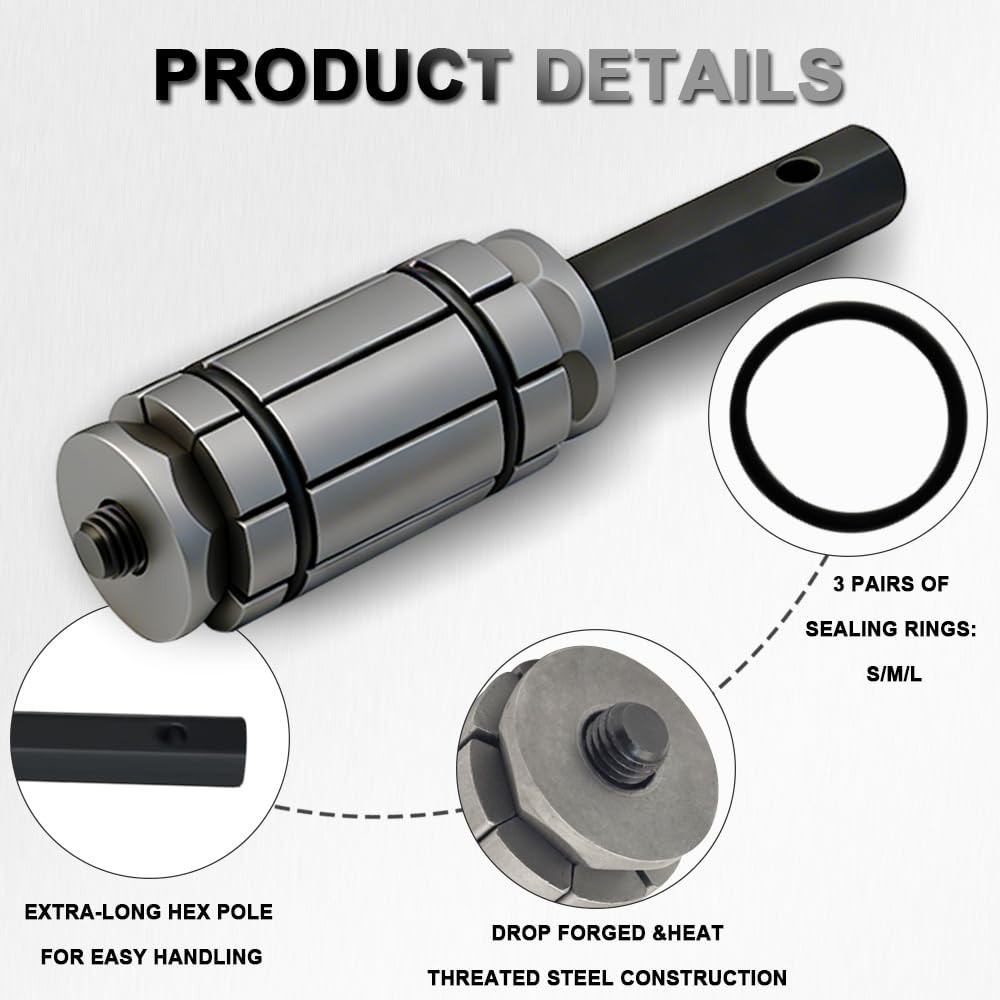 Exhaust Tail Pipe Expander Tool Set – 3 Pcs, Fits 1/18» to 3-1/2» for Vehicles