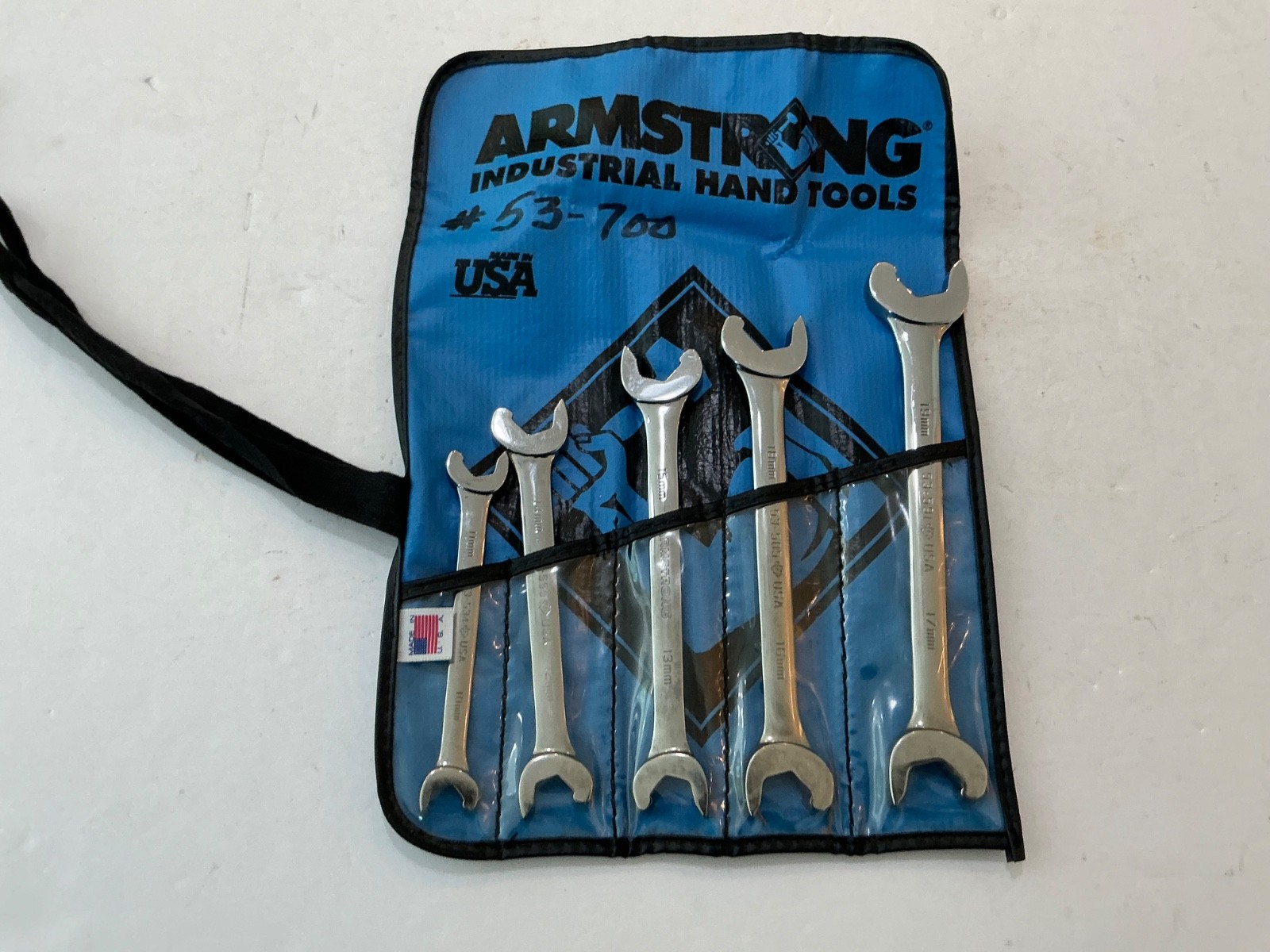 Rare NOS Armstrong 5 pc metric speed wrench set 10mm-19mm 53-700 USA made