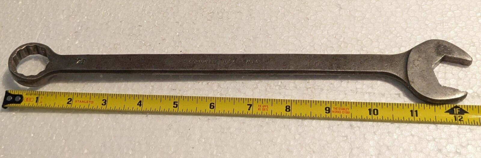 Vintage Cornwell Tools CW18 – Combination Wrench – 7/8″ SAE- 12 Point – 12.5 in