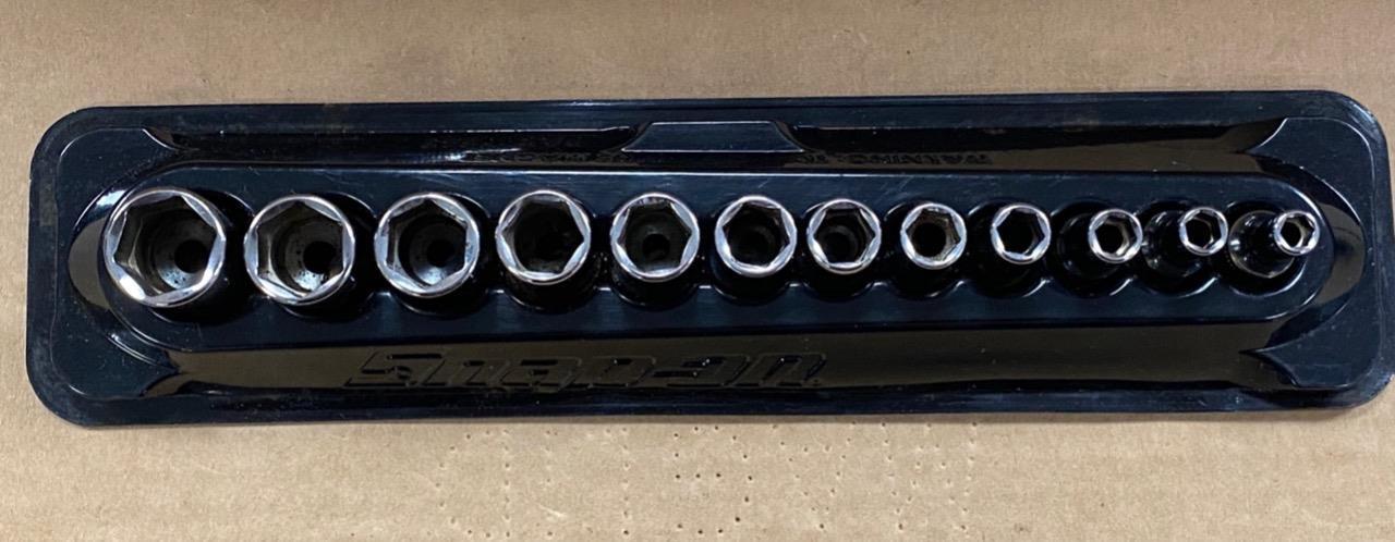 SNAP ON LOT OF 12 1/4″ DRIVE 6 PT SHALLOW SOCKET SET (5mm TMMS5-15mm TMMS15).