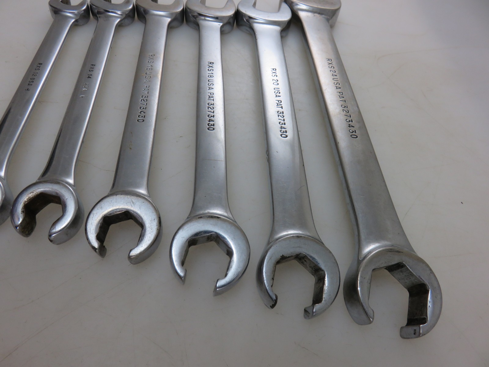 Snap-On RXS Series SAE Flare Nut Open End Wrench 6pc Set 3/8″-3/4″ **NO 11/16**