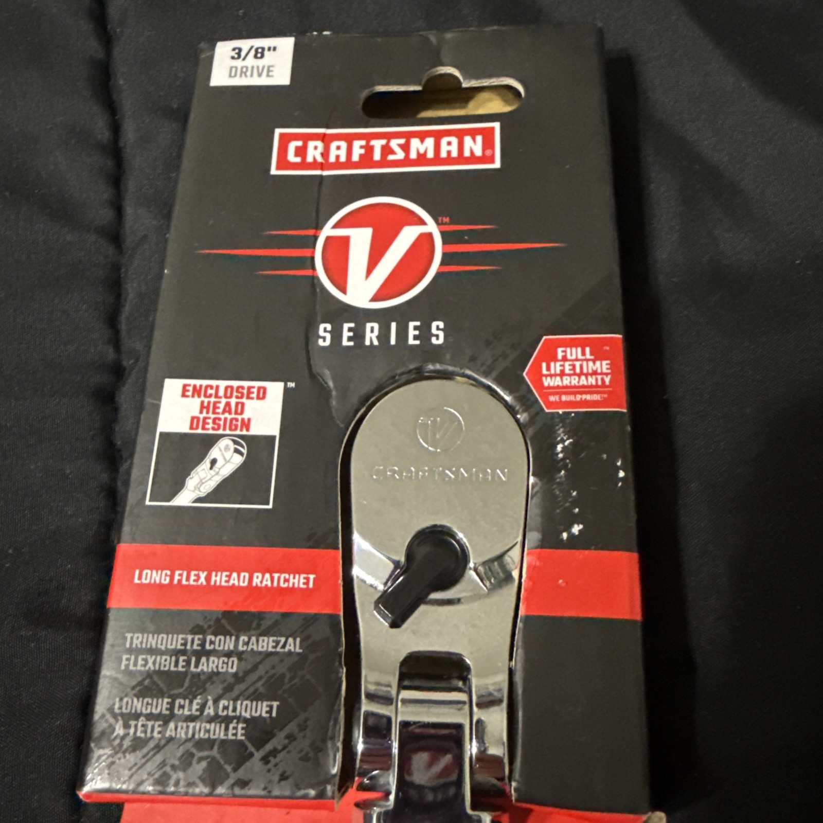 Craftsman V-Series 3/8” Drive 96T Long Handle Flex Head Ratchet CMMT86323V V