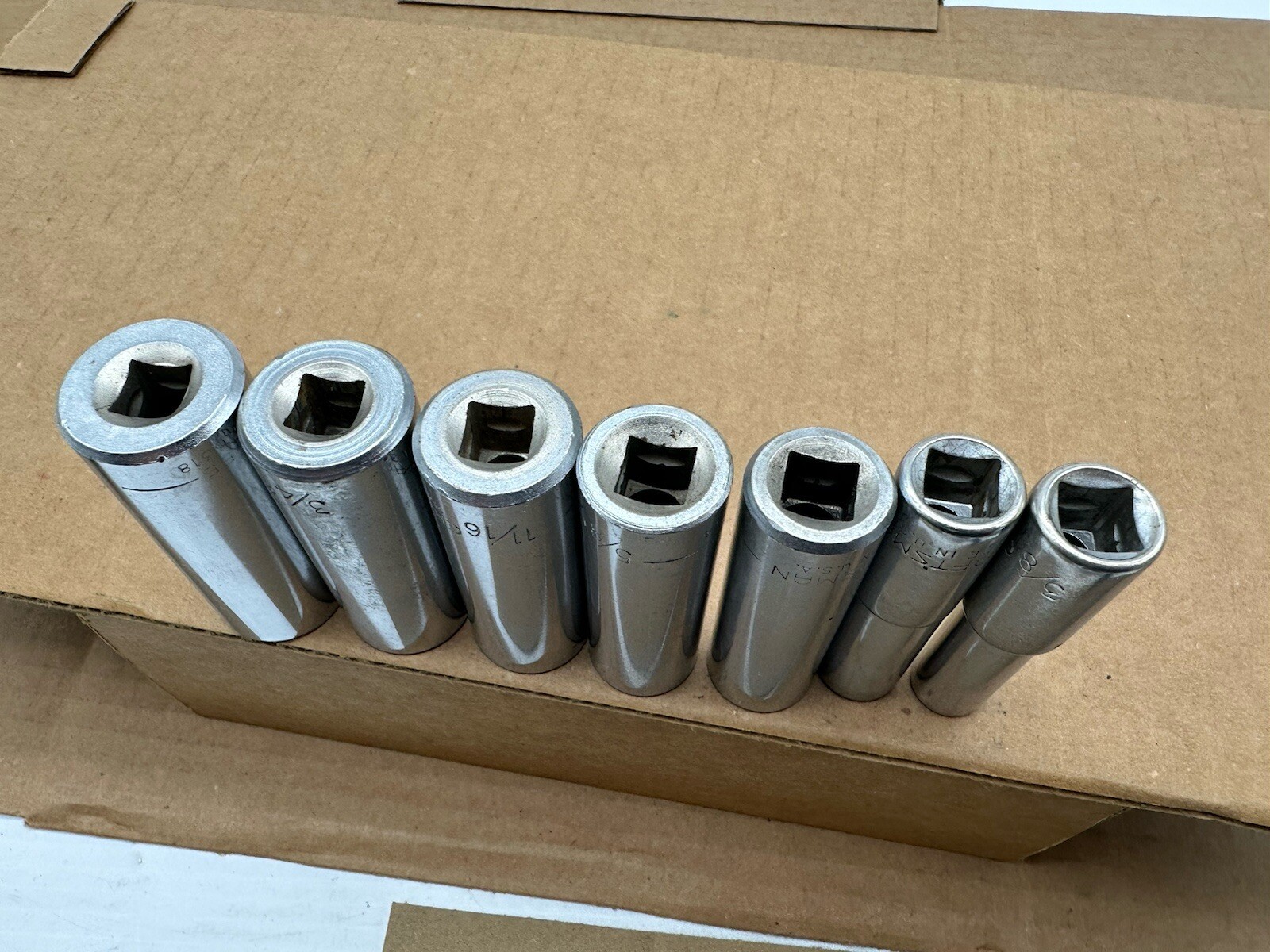 Craftsman Deep Socket Set SAE 3/8 Dr 12 Pt -EE- Series 13/16 Thru 3/8 7pca