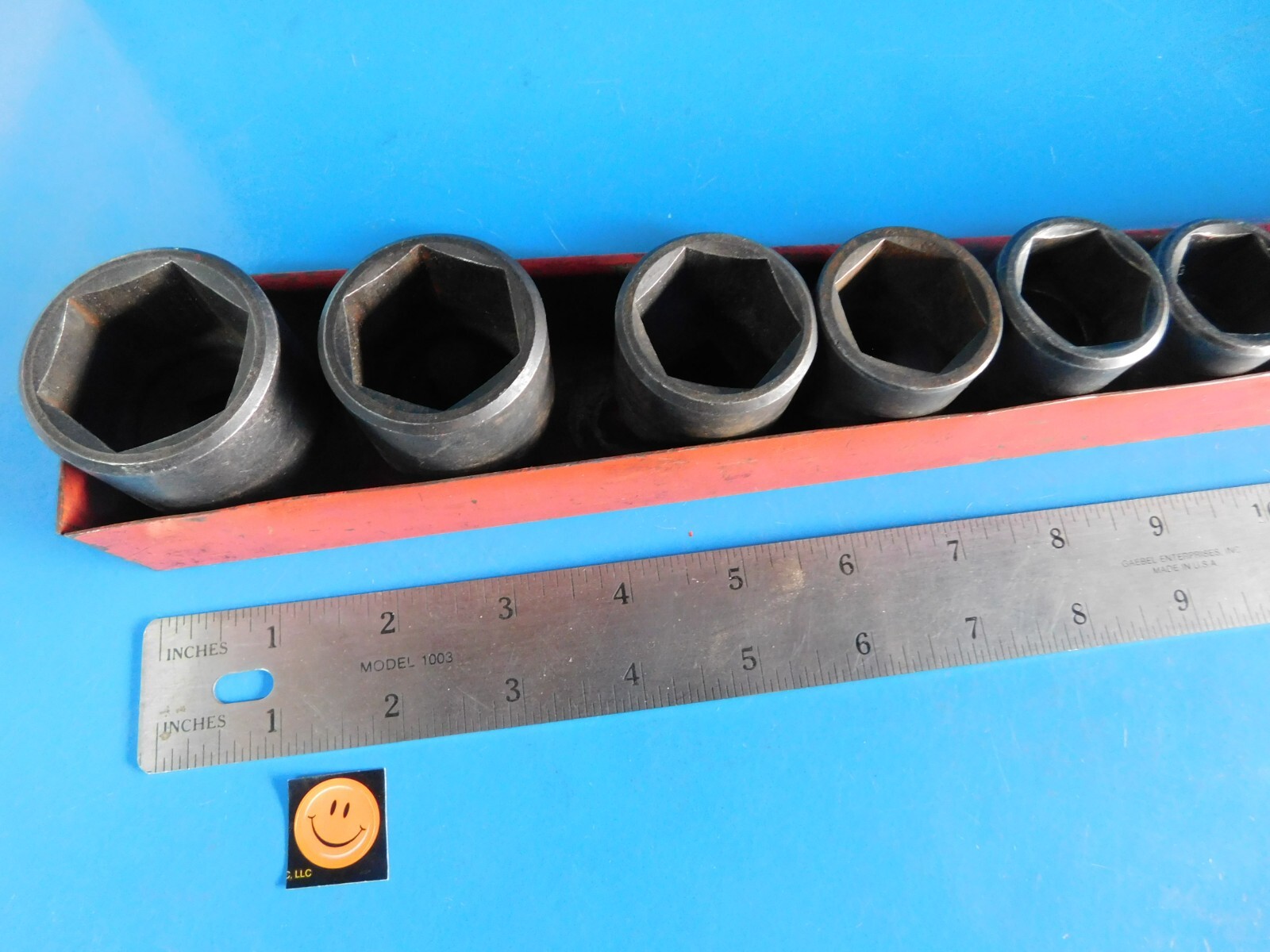 USED,MAC TOOLS 1/2 IN.DR.»3/8 THRU 1-1/4 IN «SHORT IMPACT SOCKETS SET OF14+TRAY