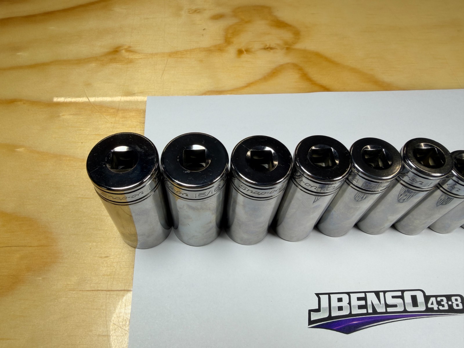 Snap-on Tools NEW 13pc 3/8″ Drive SAE 6pt Chrome Deep Bonus Socket Set 213SFSY