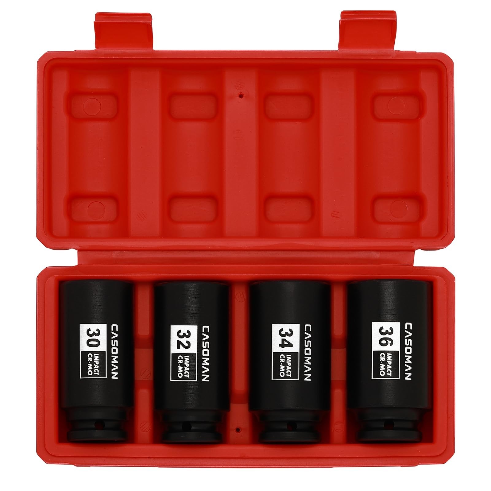 1/2″ Drive Deep Spindle Axle Nut Impact Socket Set, 12 Point Metric, CR-MO, 30-3