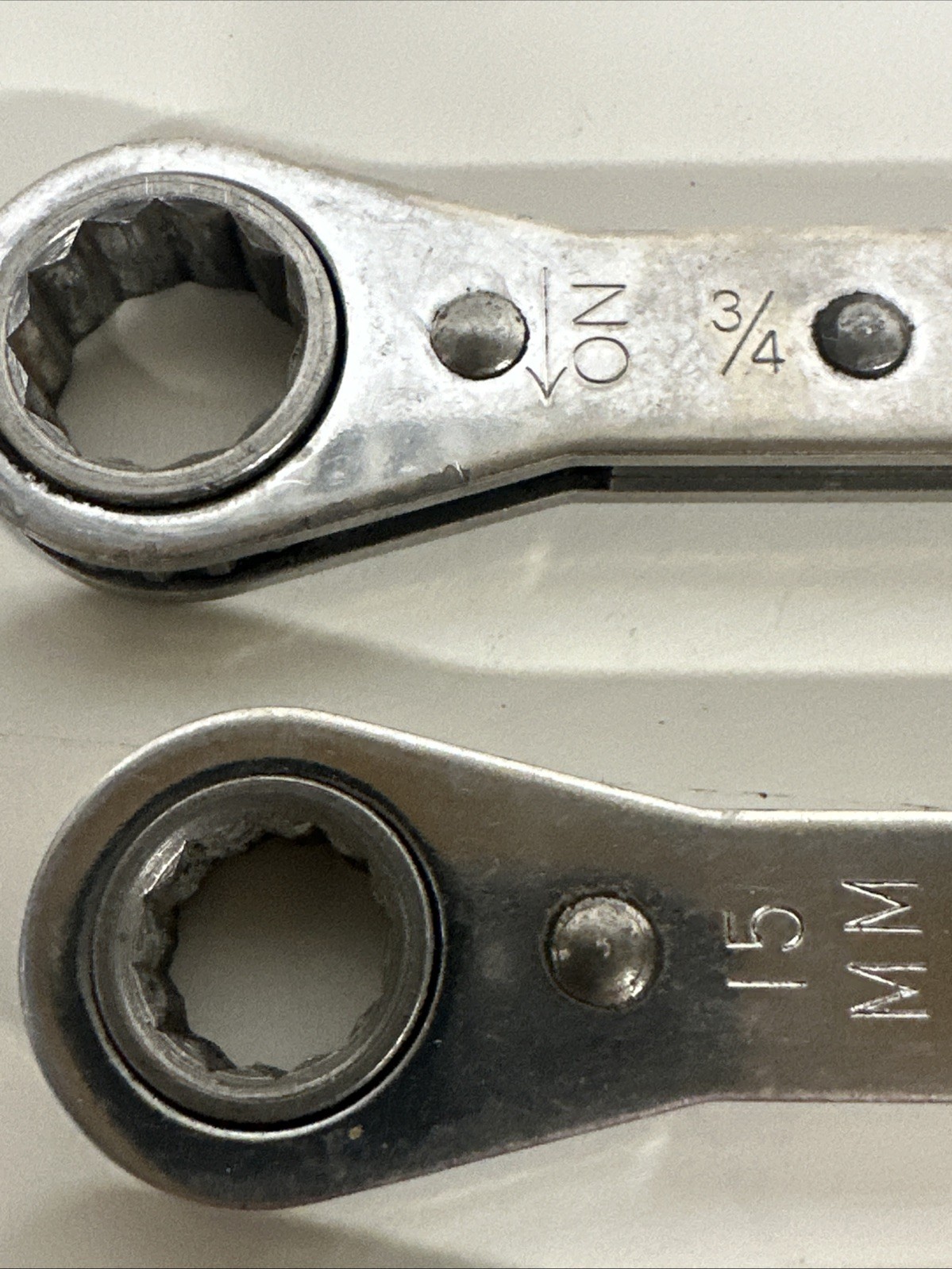 NOS Vintage Vulcan RBO-2226DH 12 Point Ratcheting Wrench Metric SAE 3 Piece Set