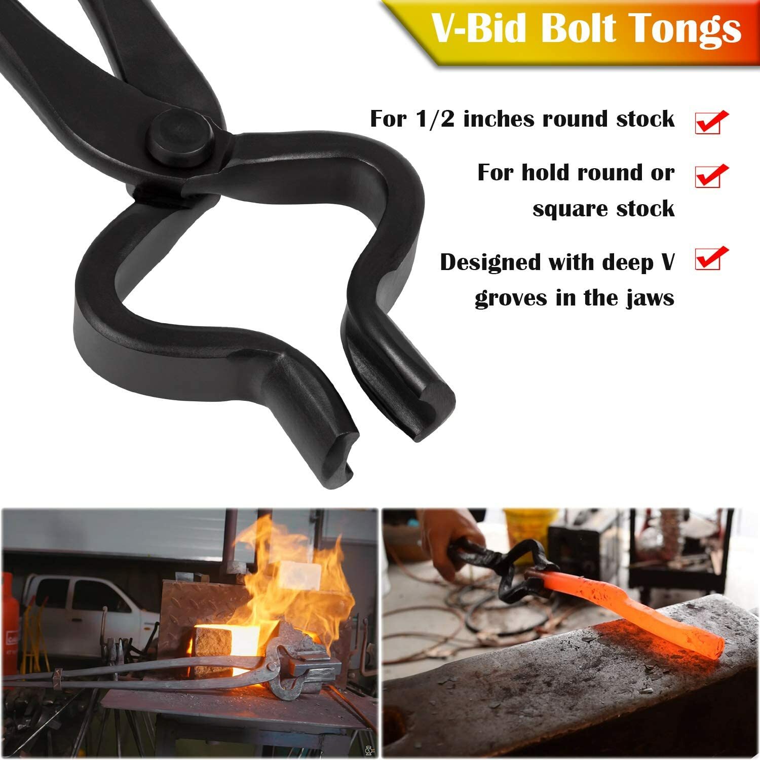 Knife Making Tongs Blacksmith Bladesmith Tool Anvil Vise Forge Flat Blade Tongs