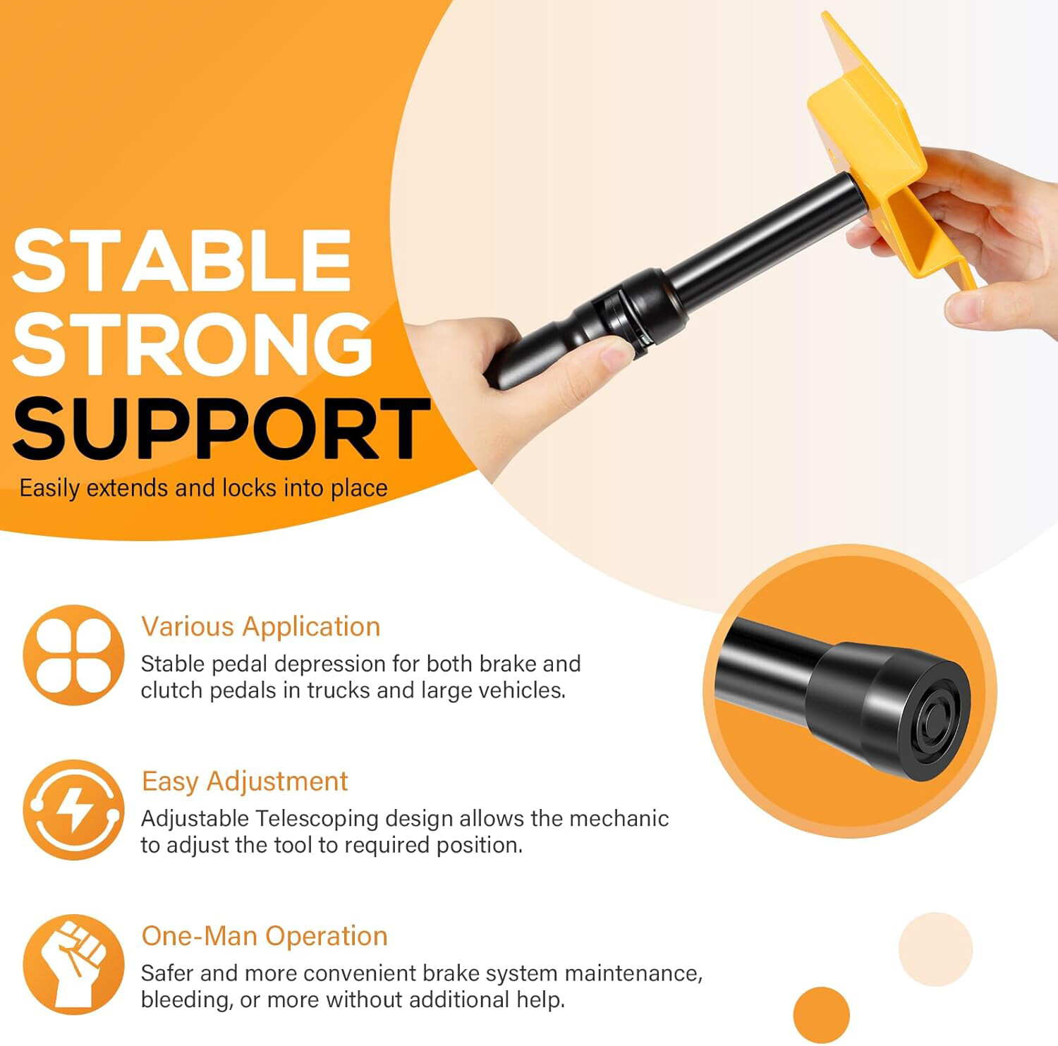 21520 Brake Pedal Depressor Tool for Trucks & Large Vehicles 18-1/2″ to 34-1/2″