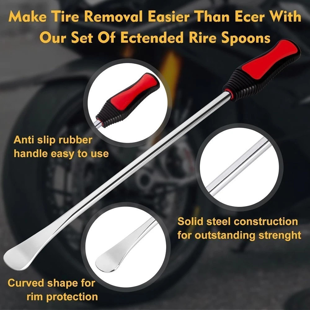 Professional Motorcycle Tire Changing Tool Steel Tire Spoon Lever Iron Tools Kit