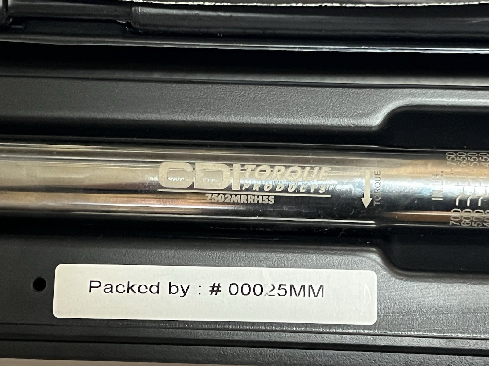 CDI 3/8 Drive Micrometer Torque Wrench Model 7502MRRHSS 100-750 In/Lb w Case USA