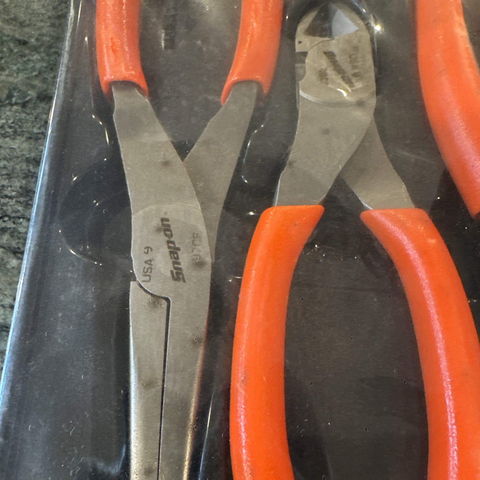 Snap On plr300o 3 pc plier cutter set 57ahlp, 86cf, 97cf With orange handles new