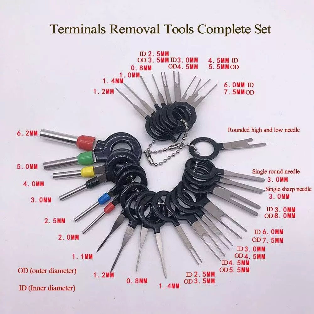 26Pcs/Set Pin Ejector Wire Kit Extractor Auto Terminal Removal Connector Tool